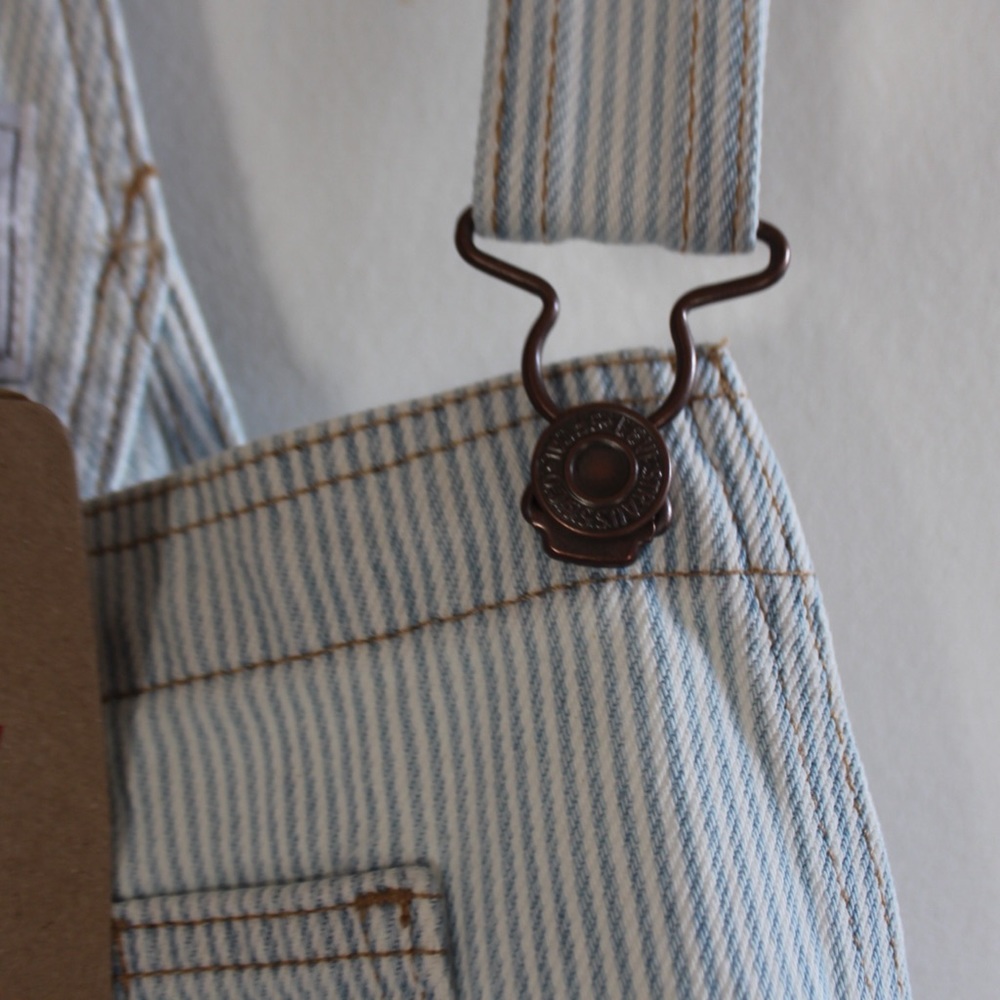 levi’s railroad stripe vintage denim shortalls - Picture 9 of 12